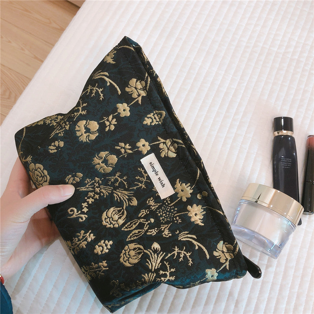 146 Retro Style Cosmetic Bag Large Makeup Bag Travel Toiletries Storage Pouch Zipper Closure Organizer for Women and Girls 146 Retro Style Cosmetic Bag Large Makeup Bag Travel Toiletries Storage Pouch Zipper Closure Organizer for Women and Girls